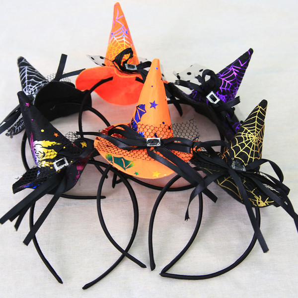 50pcs Halloween Pumpkin Sorceress Hat Witch Hat Fancy Dress Party Costume Cap Party Decor for Kids Caps Adults Kids Cosplay