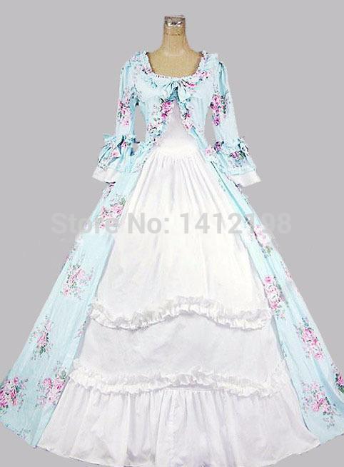 Wholesale Brand New Floral Print Gothic Victorian Ball Gowns Southern Belle Party Dresses