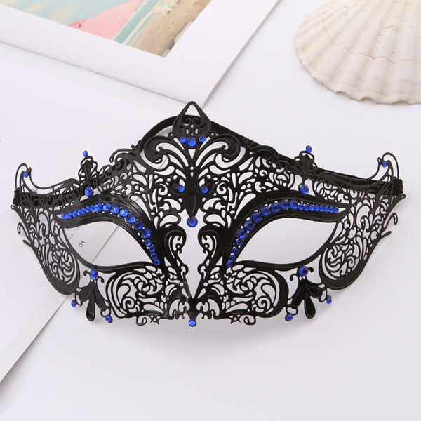 Half Face Jewelry Design Mask Iron Hollow Out Flower Cute Pretty Halloween Prince Party Masks