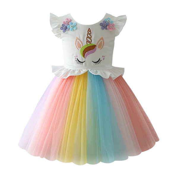 new LOL Surprise Big Sister unicorn Dolls Cosplay Costume Kid Sleeveless Cartoon Dress Theme Costume multicolor Skirt