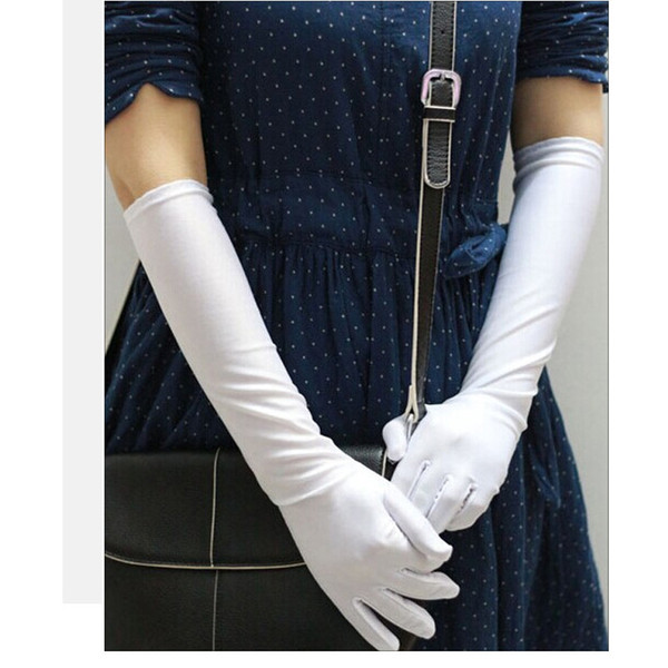 White long gloves a pair of accessories accessories gift photography stage role-playing costume props points finger gloves classic clothing