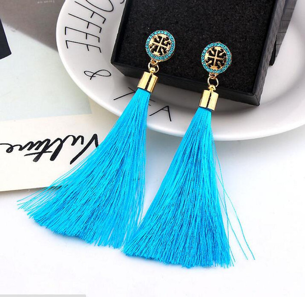 Fashion Charm Crystal Tassel Earrings for Women Girl Wedding Party Luxury Elegant Rhinestone Red Long Earring Jewelry Gift