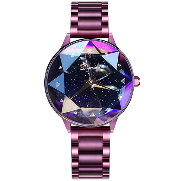 Luxury Top Brand lady Crystal Watch Women Dress Watch Fashion Rose Gold Quartz Watches Female Stainless Steel Wristwatches Starry Cosplay