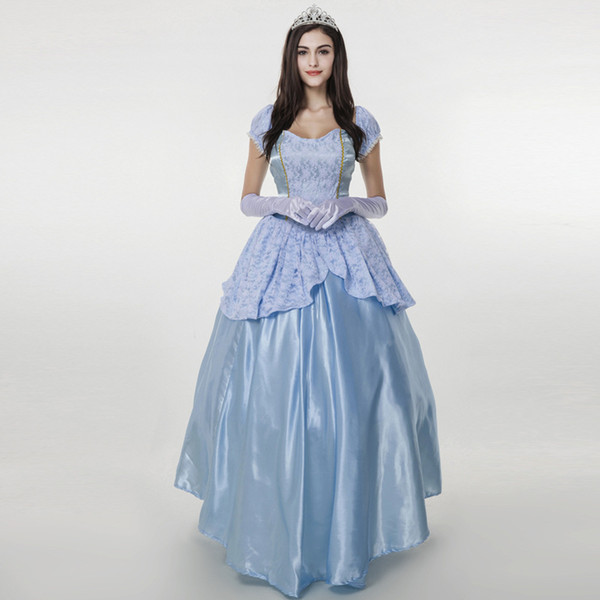 New Blue Halloween Costume Princess Sissi Fairy Retro Court Suit Fairy Tale Theme Costume Host Queen Costume