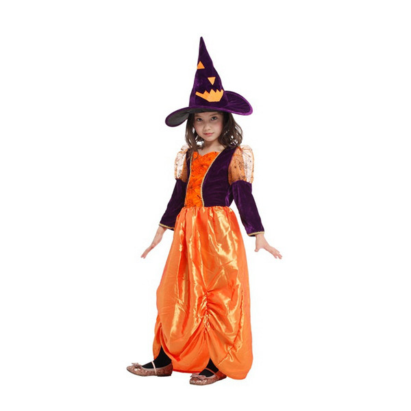 2017 fashion cute high quality happy Halloween Costumes Children's Costumes Cute Pumpkins Witches Princesses Skirts COSPLAY