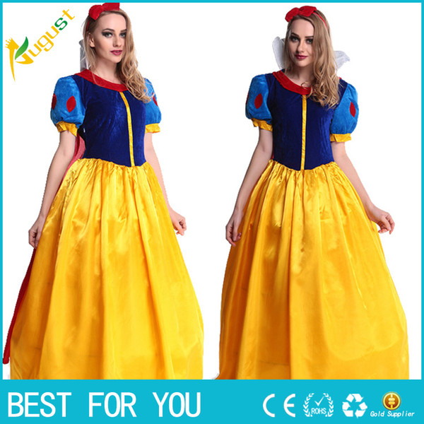 KESHIWEI Women fantasia Princess Snow White Cosplay Costume Carnival Party Dress Women Adult Snow White Halloween Costume