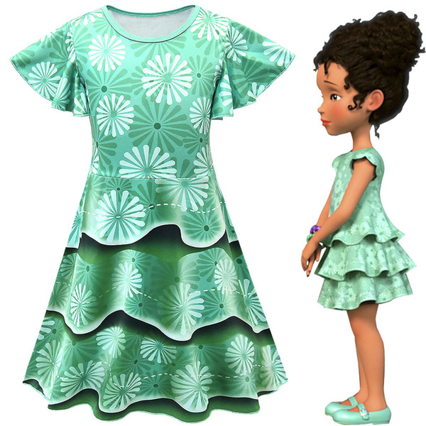 Green Cosplay Fancy nancy Girl Kids Lovely Dress Costume Party Princess Casual Children Summer Gift 3-10 Year Old