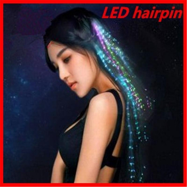 Chic optic hair for halloween christmas Fiber wire hairpin Luminous led Flash Hair hairpin party Night club festival hairpin ouc2004