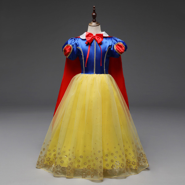 new snow White Big Sister Dolls Cosplay Costume Kid Sleeveless Cartoon Dress Theme Costume Purple Skirt