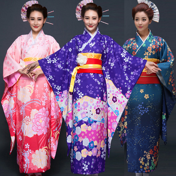 Best Seller Japanese Kimono Women Yukata Traditional Kimonos Female Bathrobe Japanese Ancient Clothes Costume