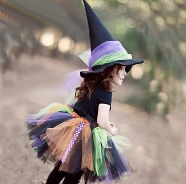 Children's Halloween parent-child costume girl pettiskirt witch witch cosplay masquerade costume cute sweet princess free shipping