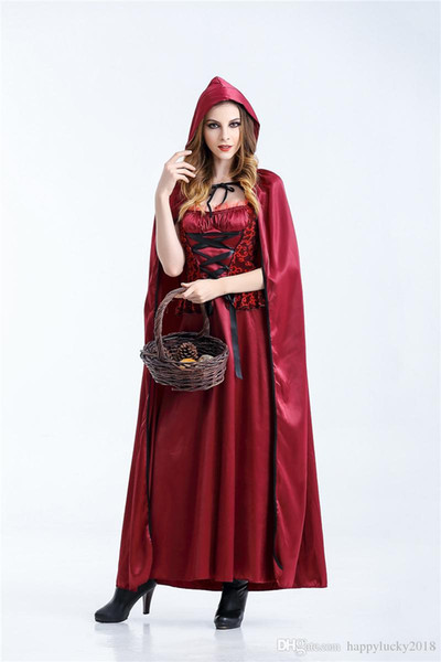 New Halloween Christmas Cosplay Evil Little Red Riding Hood Costume Long Princess Princess Dress