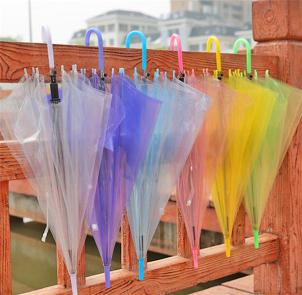 Clear Bubble Umbrella Transparent Dome Windproof Umbrellas Adults Rain Dome Canopy Totes Wedding Party Decor Golf Umbrellas 7 Colors A423