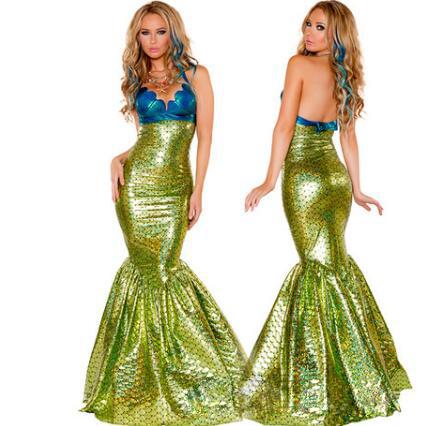 in stock Mermaid Cosplay Dress Performing Photography Halloween Costume Mermaid Dress Adult Sexy Skirt Role Playing Cosplay Clothing Dress