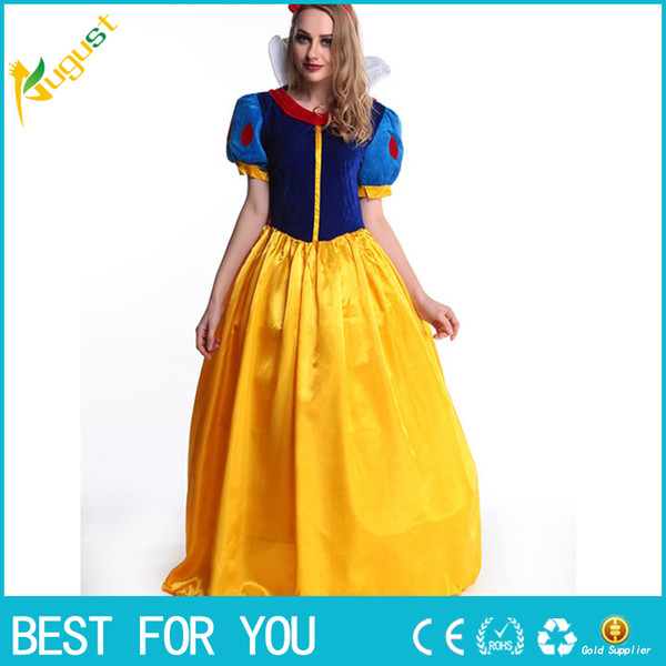 New hot KESHIWEI Women fantasia Princess Snow White Cosplay Costume Carnival Party Dress Women Adult Snow White Halloween Costume