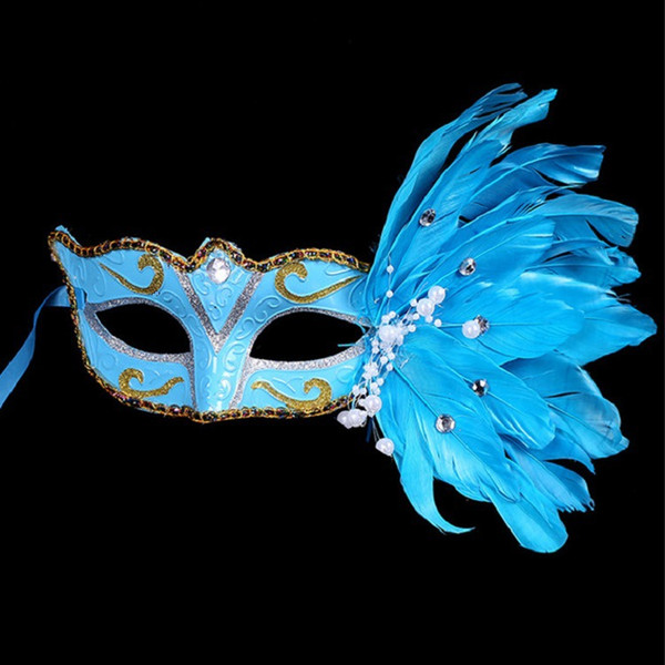 Masquerade Christmas Halloween feather painted mask birthday party party wholesale