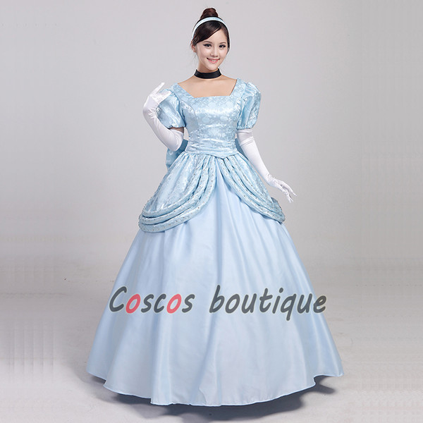 Custom made Adult Cinderella princess dress blue girl fancy dress halloween cosplay costume