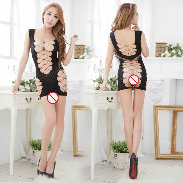 New sexy lingerie cosplay sexy mesh full body hollow sexy onesies cross transparent European and American explosions