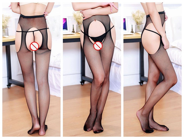 New sexy lingerie cosplay Net stockings four sides open ladies sexy hollow small mesh temptation fishnet stockings pantyhose