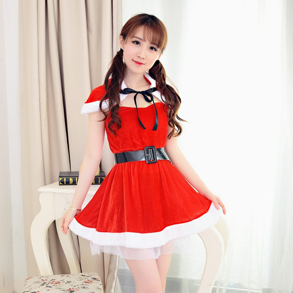 New sexy lingerie cosplay Christmas Ball Cap shawl red Christmas nightclub photo uniform uniform ds costume uniform temptation