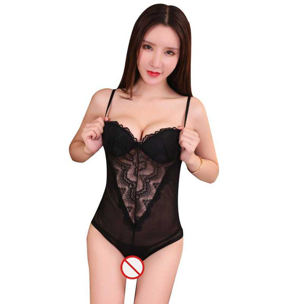 New sexy lingerie cosplay sexy lace slings one-piece open back mesh yarn less gathered transparent extreme temptation uniform