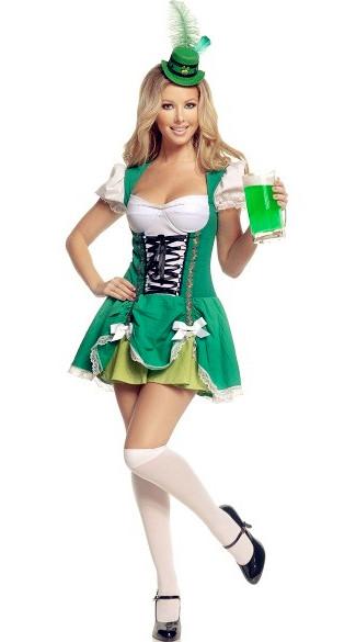 New sexy lingerie cosplay Green Beer Festival Uniform Puff Princess Dress Uniform Halloween Christmas Ball Hero League