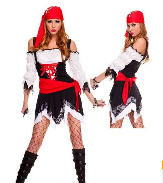 New sexy lingerie cosplay Halloween Caribbean party dress Sexy temptation mesh pirate nightclub cosplay costume Role playing s