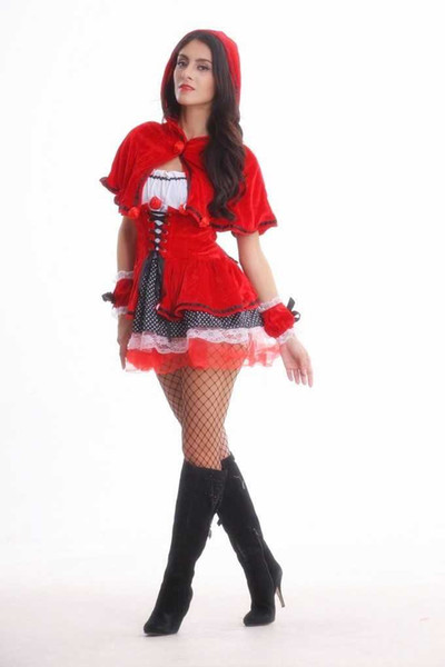 New sexy lingerie cosplay Sexy Little Red Riding Hood Queen Costume Cosplay Uniform Cosplay Halloween Party Performance Costum