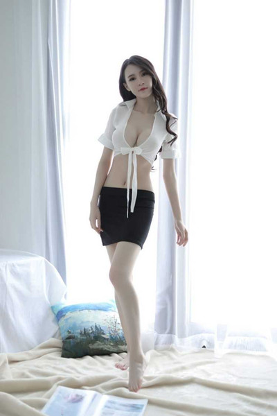 New sexy lingerie cosplay black and white secretary night club dance passion suit uniform extreme temptation perspective