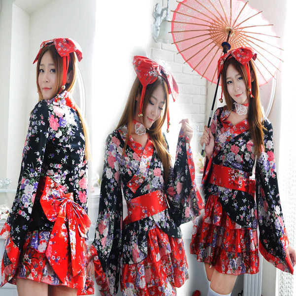 New sexy lingerie cosplay Complete set of heavy cherry blossom Cosplay anime costume Japanese kimono Lolita Lolita Princess dr