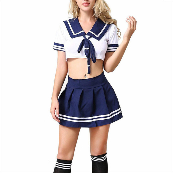 Hot Cheerleader Costume Schoolgirl Lingerie Dirndl School Girl Sexy Costumes Women Cosplay Halloween Disfraz Mujer Sexi