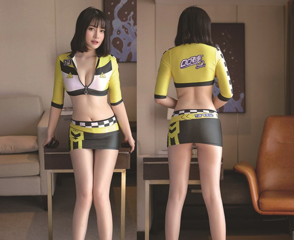 Sexy Sleeved Racing Girl Uniform