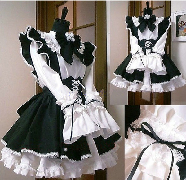 Masquerade sexy Japan Lolita Gothic Cosplay Costume Maid Sissy Dress