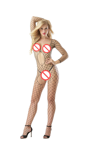 2017 Babydoll Sexy Lingerie Woman Lenceria Fishnet Bodystockings Babydoll Nightie Open Crotch Nightwear Sexy Underwear Black Pajamas