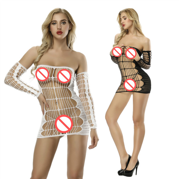 Hot Sexy Lingerie Women Sexy Mesh Bodysuit Open Crotch Bodystocking Babydolls Camisola Crotchless Sexy Underwear Intimates Nightwear