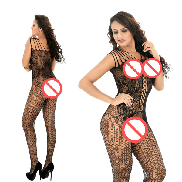 Free Size Hot Women Sexy Lingerie Open Crotch Stockings Crotchless Fishnet Sheer Body Dress Lingerie Tights Pjs Women Bodystocking