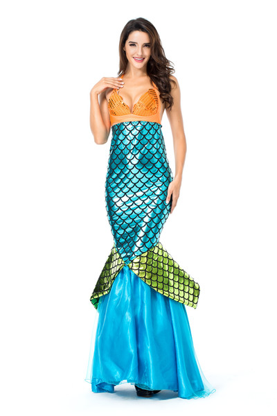 Glamcare Mermaid Halloween Costume Nightclub Bar Stage Sexy Fancy Dress Masquerade Ball Blue S-M