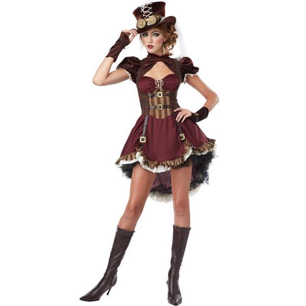 Women's Victorian Steampunk Costume Gothic Pirates Maiden Halloween Cosplay Costumes sexy