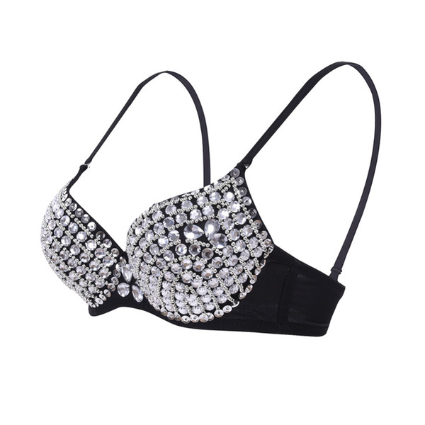 Sexy costume Punk night Club Bralette Gothic Rivet Rhinestone Bras Party Crop Top Spike Bra Women Sequin Diamond Bralet Bustier