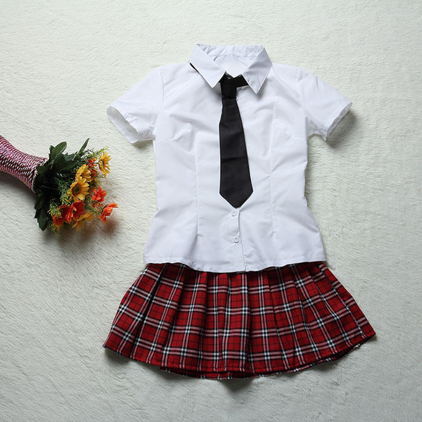 Sexy Short Sleeves Japanese Schoolgirls Cosplay Costume Sailor Dress