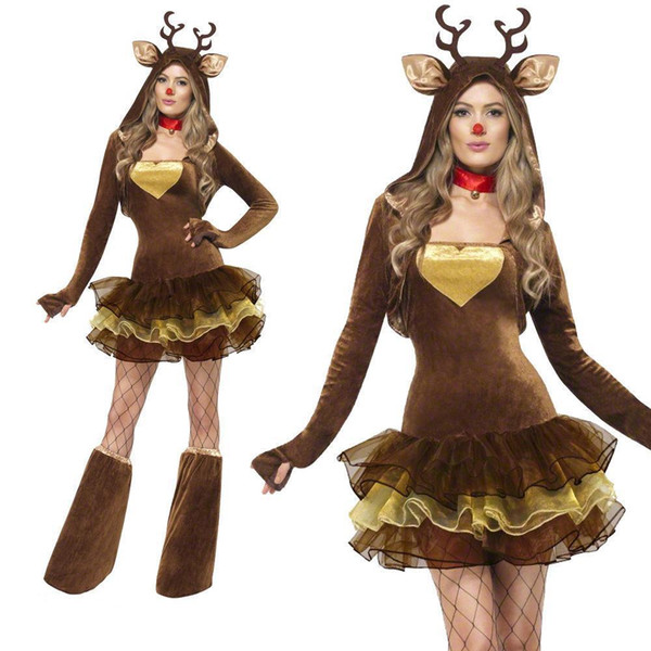 Santa Claus's reindeer cos Women's Christmas adult costume cosplay Christmas clothing sexy