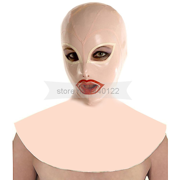 Long Neck Latex Hood Rubber Mask Headwear Hangman's Cosplay Hood NRLM203 sexy