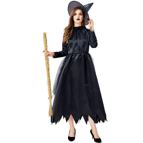 Halloween Theme Costume sexy adult costume black witch cosplay costume adult party dance dress stage performance clothing