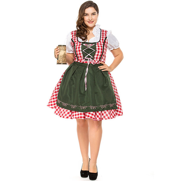 UK Cheers Traditional German Girl Oktoberfest Dirndl Fancy Dress Servant Costume S-3XL 2841 sexy