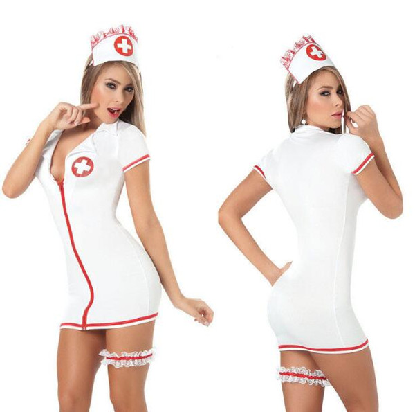 new in stock Nurse Cosplay sexy uniform nurses wear role playing white color skirt women sexy uniform suits