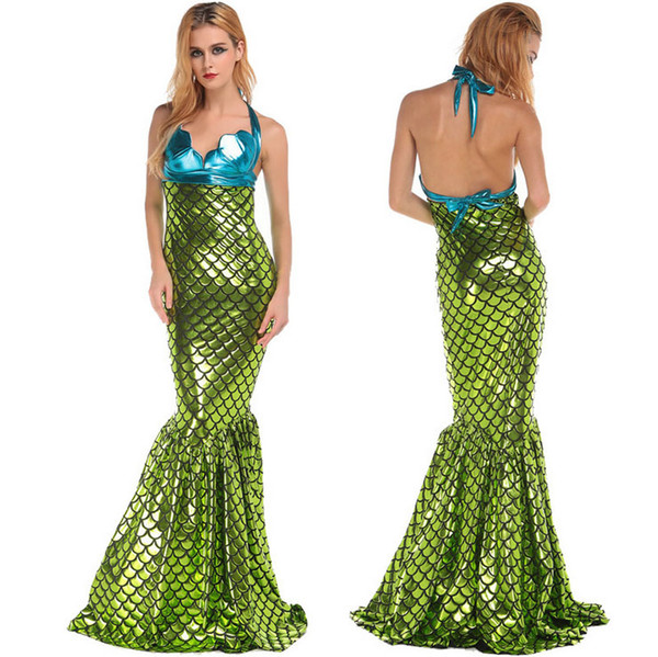 Sexy Backless 2019 New Mermaid Dress Sea Creature Woman Halloween Costume For Women Clothing Free Shipping