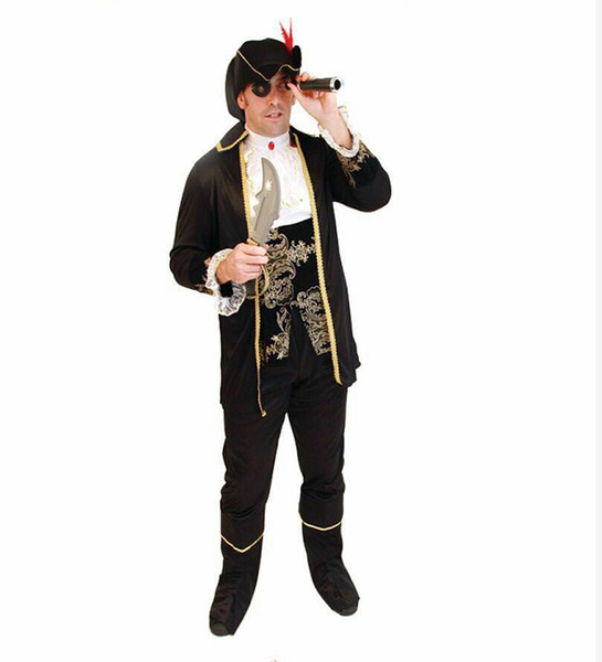 Adult Men's Luxury Pirate Costume Imitation Halloween Party Cosplay Pirate Clothes Fancy Dress Up Deluxe Costumes sexy