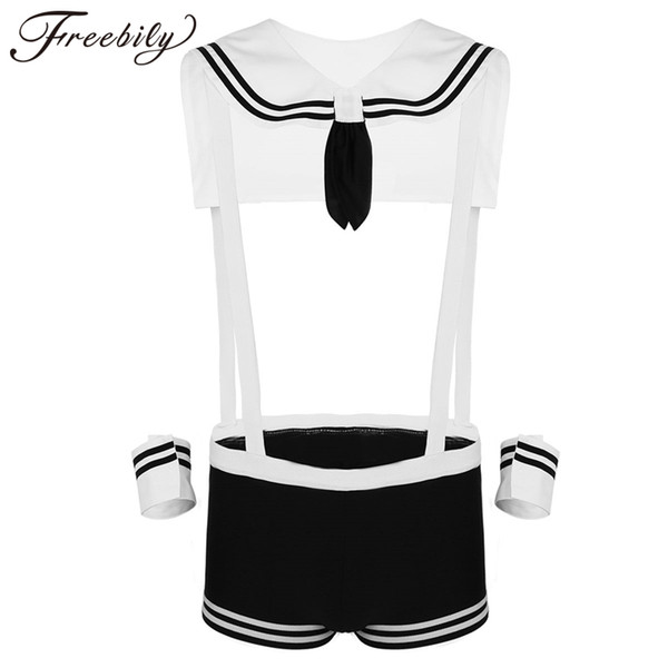 3Pcs Adult Men Sexy Sailor Costume Hot Erotic Sexy Slim Fit White Seaman Uniform Carnival Festival Halloween Male Costumes