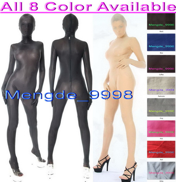 Unisex 8 Color Spandex Silk Suit Catsuit Costumes Sexy Spandex Silk Bodysuit Unisex Full Body Suit Fancy Dress Party Cosplay Costumes M304