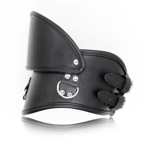 Unisex Medical Fetish Padded PU Leather Bondage Posture Collar Neck Brace Doctor Patient Fantasy Costume sexy